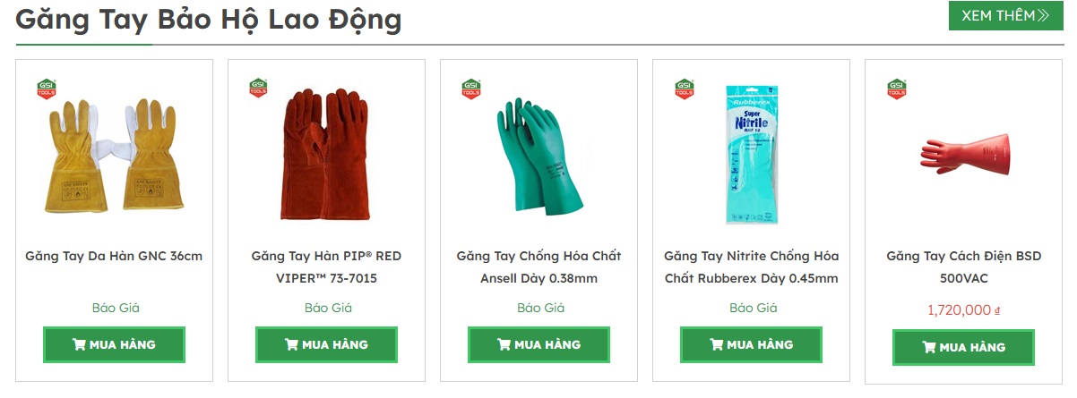 c&aacute;c thiết bị bảo hộ lao động tay