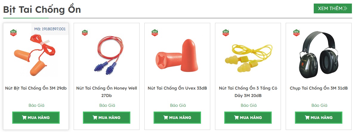 c&aacute;c thiết bị bảo hộ động tai