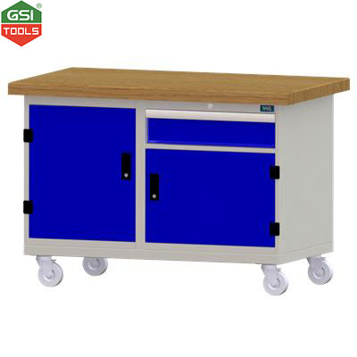 Bàn nguội CO mặt tre di động 1 ngăn kéo 2 tủ DASKFLEX 1200x700