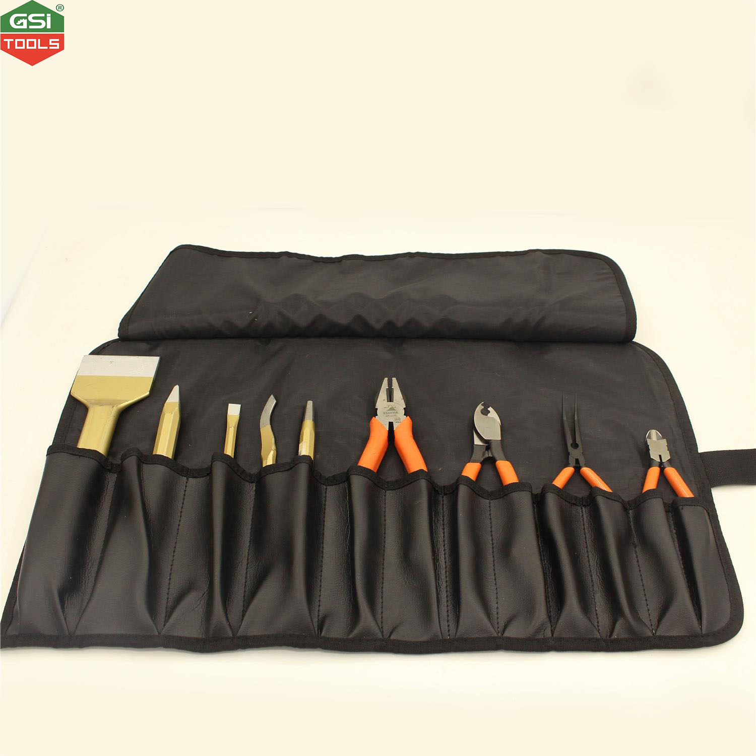 Bộ kìm đục đột 9 chi tiết đựng trong túi cuộn GSI-01