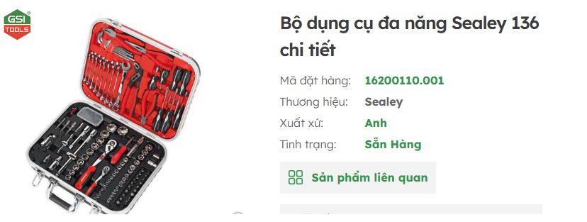 Bộ dụng cụ sửa chữa tổng hợp Sealey 136 chi tiết – hộp dụng cụ đa năng cao cấp từ Anh Quốc