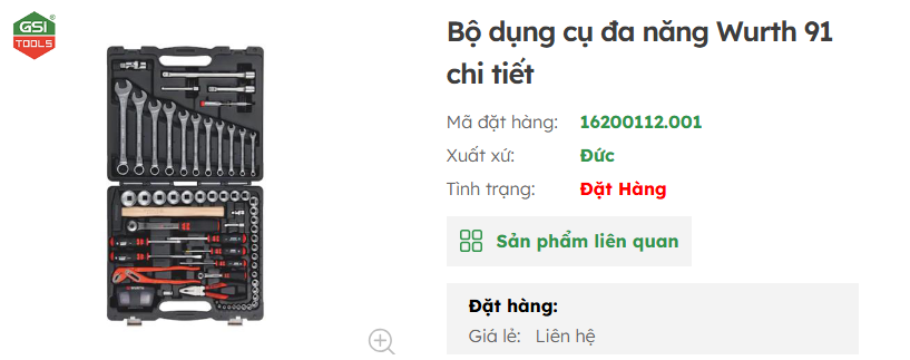 Bộ dụng cụ đa năng Wurth 91 chi tiết – hộp dụng cụ sửa chữa đa năng tiện lợi, nhỏ gọn