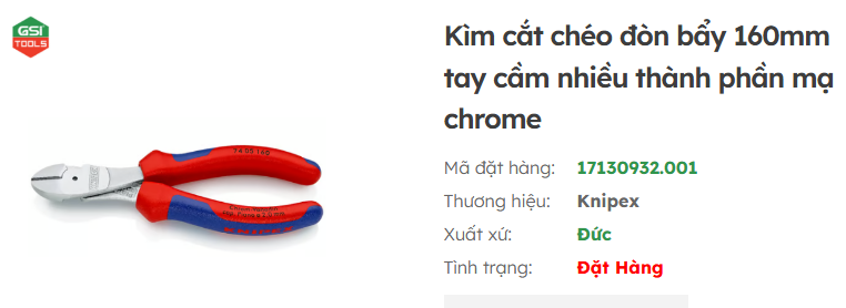 kìm cắt knipex chéo 