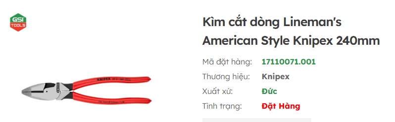 kìm cắt knipex american style