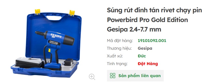 GSI bàn giao súng rút đinh rive dùng pin Gesipa PowerBird Pro cho khách hàng