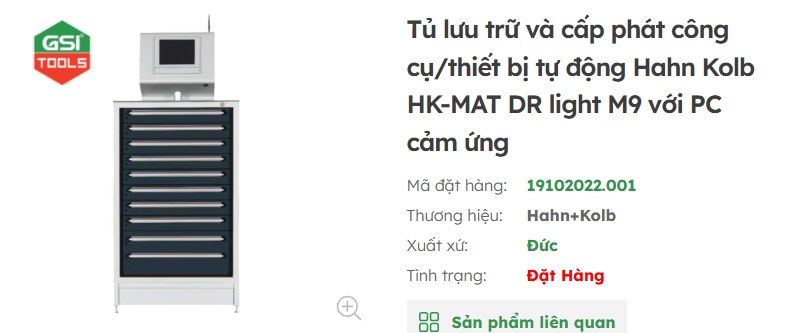 tủ đựng công cụ dụng cụ thông minh màn hình cảm ứng