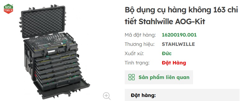 bộ dụng cụ hàng không 163 chi tiết