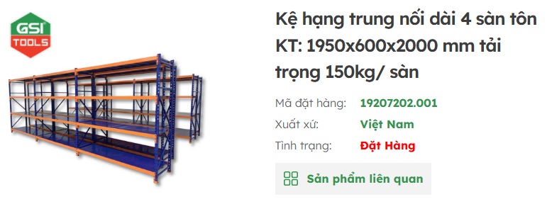 kệ kho hạng trung GSI