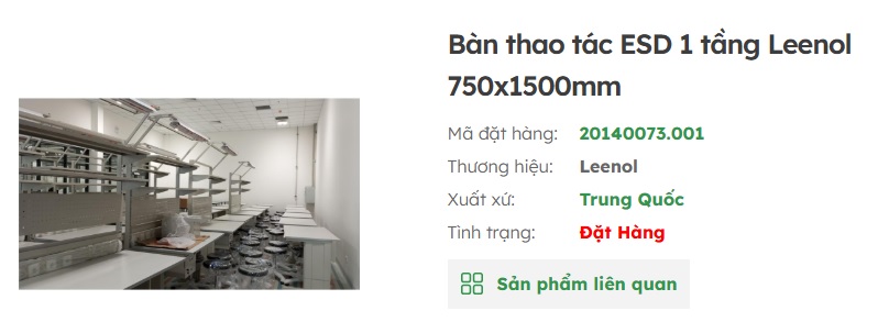 bàn thao tác phòng sạch 1 tầng