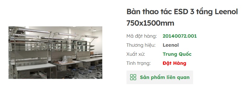 bàn thao tác phòng sạch 3 tầng