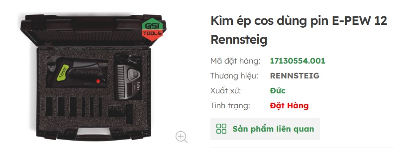kìm ép cos dùng pin rennsteig