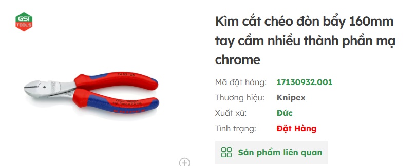 Kìm cắt chéo Knipex