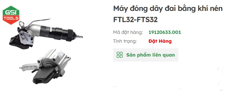 dụng cụ siết d&acirc;y đai th&eacute;p bằng kh&iacute; n&eacute;n FT32-FTS32