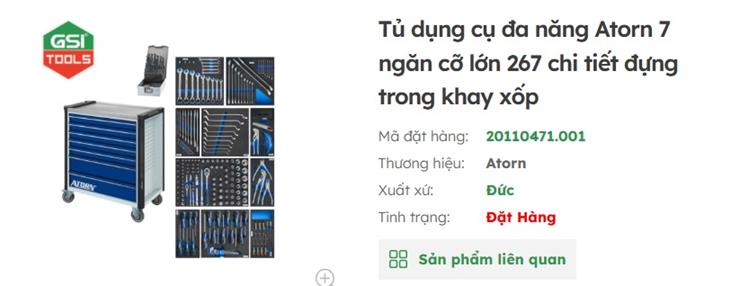 tủ dụng cụ 7 ngăn 267 chi tiết