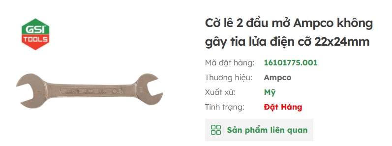 cờ l&ecirc; chống tia lửa điện Ampco 