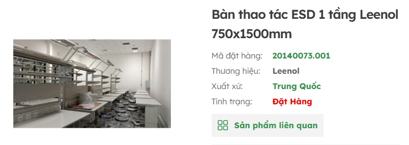 b&agrave;n thao t&aacute;c ph&ograve;ng sạch leenol