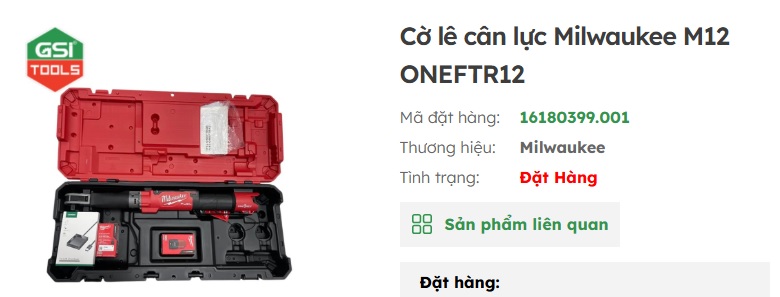 cờ l&ecirc; c&acirc;n lực điện tử Milwaukee M12