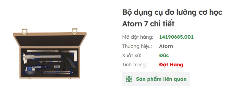 dụng cụ đo lường cơ kh&iacute; Atorn do GSI ph&acirc;n phối