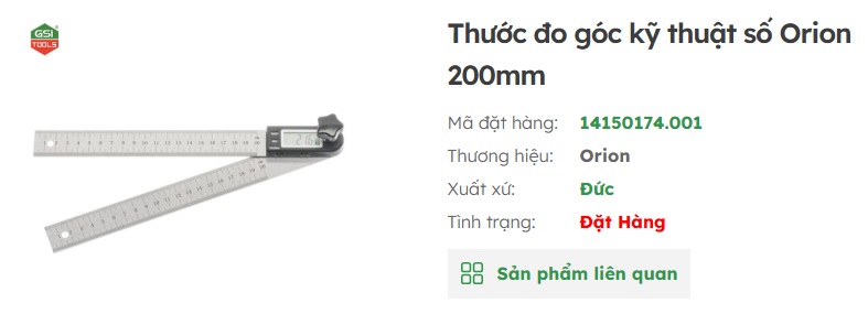 hướng dẫn sử dụng thước đo g&oacute;c điện tử từ GSI