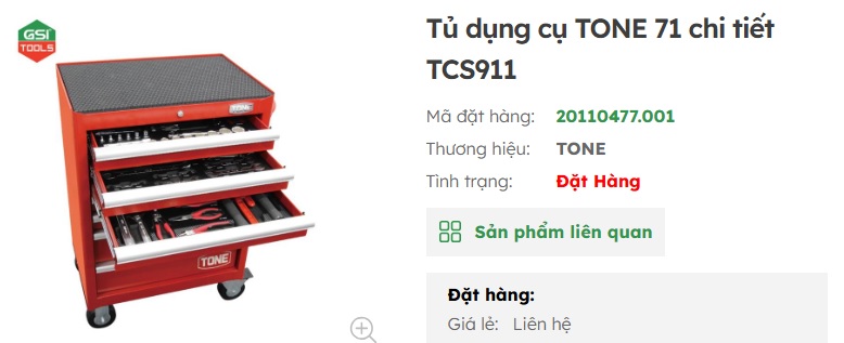 tủ dụng cụ tone GSI ph&acirc;n phối