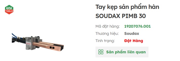 tay kẹp h&agrave;n soudax
