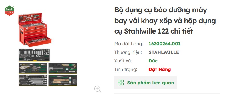 bộ dụng cụ h&agrave;ng kh&ocirc;ng stahwille 122 chi tiết