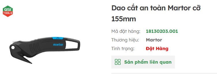 dao cắt an to&agrave;n martor ch&iacute;nh h&atilde;ng tại Việt nam