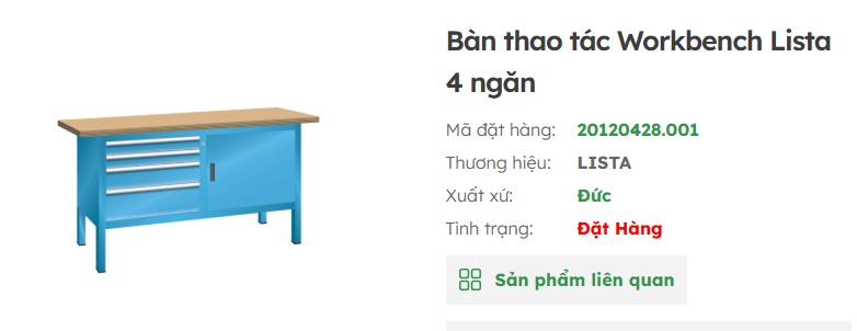 b&agrave;n thao t&aacute;c lista