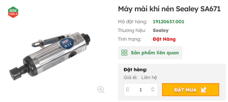 m&aacute;y m&agrave;i d&ugrave;ng kh&iacute; n&eacute;n sealey GSI b&agrave;n giao cho kh&aacute;ch