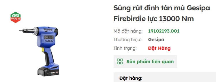 s&uacute;ng r&uacute;t đinh t&aacute;n gesipa firebirdie CAS