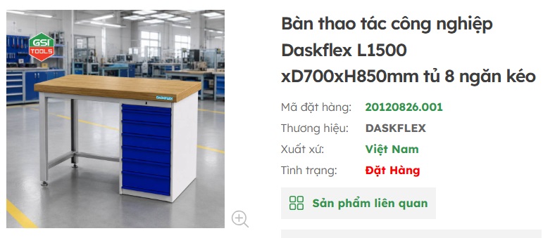 b&agrave;n thao t&aacute;c c&ocirc;ng nghiệp 8 ngăn k&eacute;o