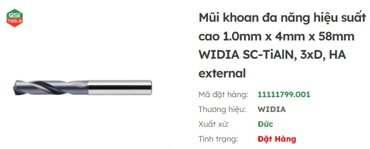 mũi khoan widia