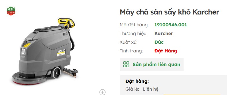 m&aacute;y ch&agrave; s&agrave;n sấy karcher
