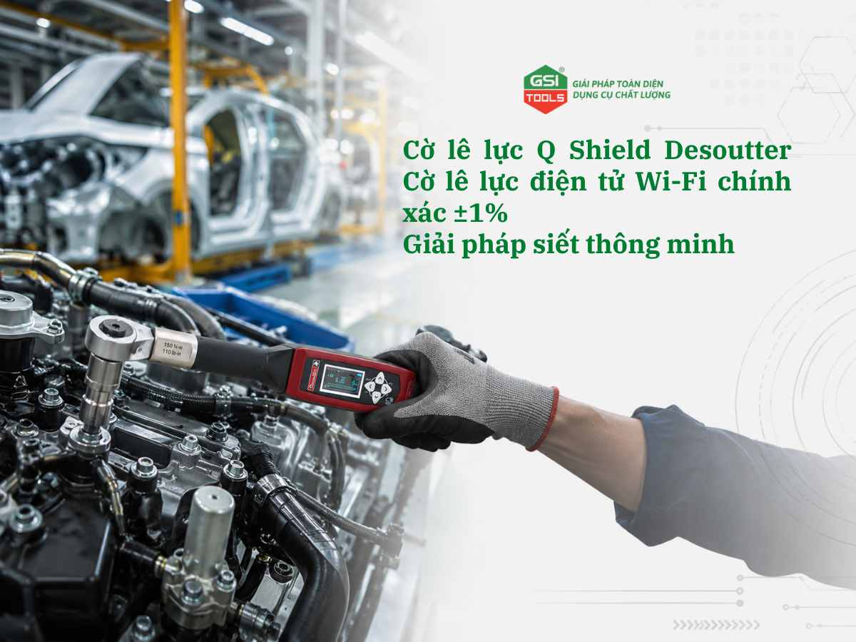 Cờ lê lực Q Shield Desoutter - Cờ lê lực điện tử Wi-Fi chính xác ±1% - Giải pháp siết thông minh