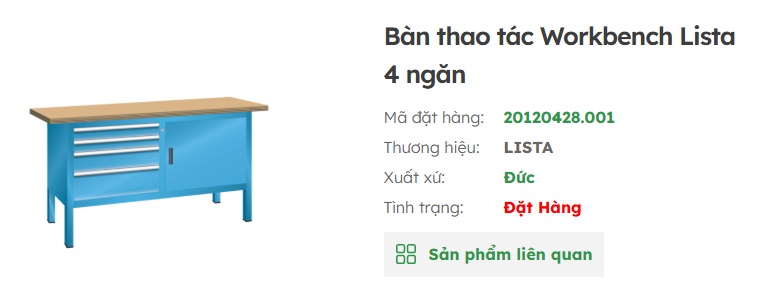 b&agrave;n thao t&aacute;c lista