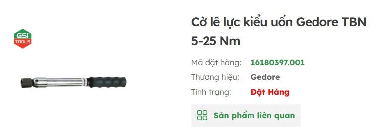 cờ l&ecirc; lực gedore