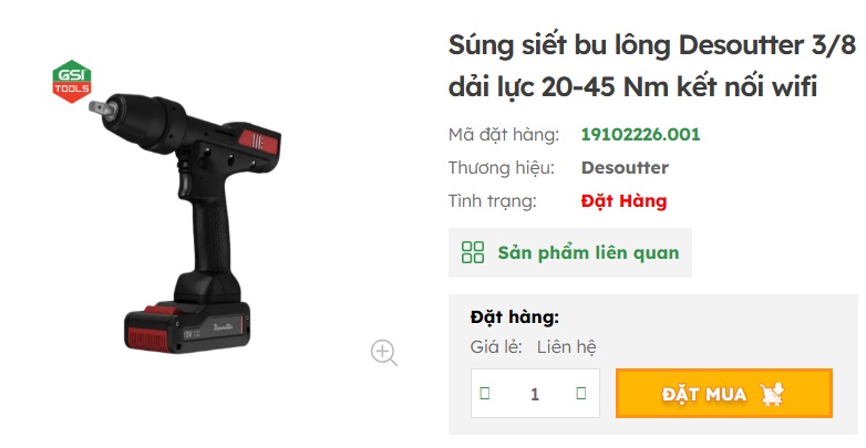 s&uacute;ng siết bu l&ocirc;ng Desoutter 20-45Nm