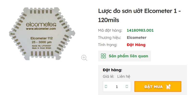 lược đo độ d&agrave;y lớp phủ elcometer tại việt nam