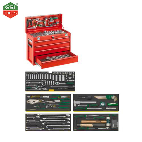 Bộ dụng cụ bảo dưỡng máy bay với khay xốp và hộp dụng cụ Stahlwille 122 chi tiết