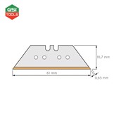 Lưỡi dao hình thang Lutz phủ TiN, KT: 61x18.7x0.65mm  
