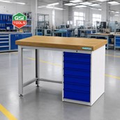 Bàn thao tác công nghiệp Daskflex L1500 xD700xH850mm tủ 8 ngăn kéo 