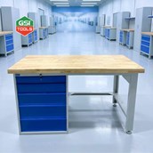 Bàn thao tác công nghiệp Daskflex L1500xD700xH850mm tủ 5 ngăn kéo 