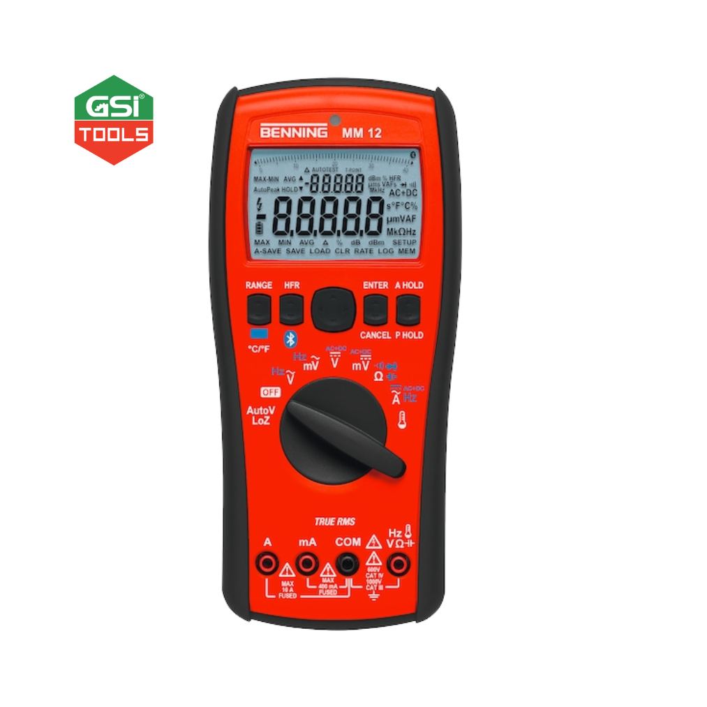 Đồng hồ đo điện vạn năng hiển thị số không gồm thiết bị ghi dải đo 10 µA-10 A Benning