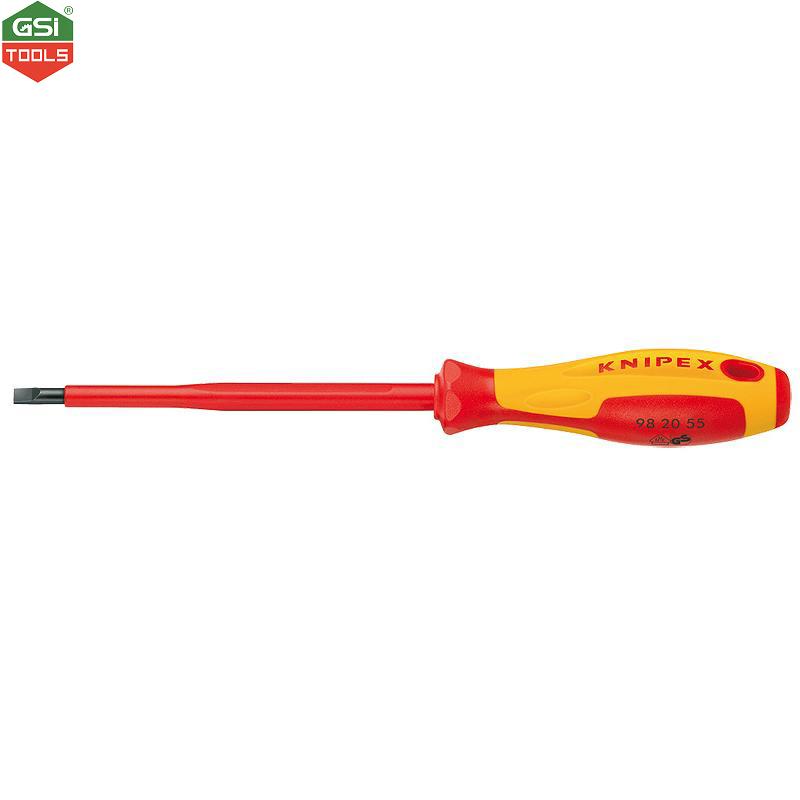 Tuốc nơ vít 2 cạnh cách điện VDE 1000V Slotted Screws Knipex 10mm