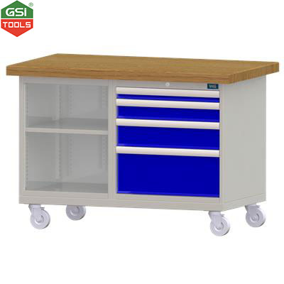 Bàn nguội CO mặt tre di động 4 ngăn kéo DASKFLEX 1200x700