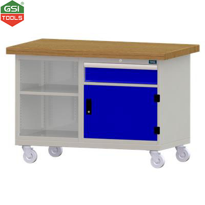 Bàn nguội CO mặt tre di động 1 ngăn kéo 1 tủ 1 đợt DASKFLEX 1200x700