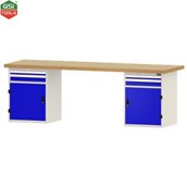 Bàn nguội MO mặt gỗ 4 ngăn kéo 2 tủ IWS 800x850x2500mm