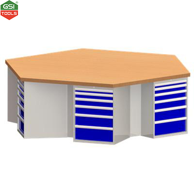 Bàn thao tác nhóm lục giác DASKFLEX 5 ngăn 