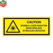 Biển báo thận trọng bức xạ laser polyester dùng trong nhà 3.375x1.35