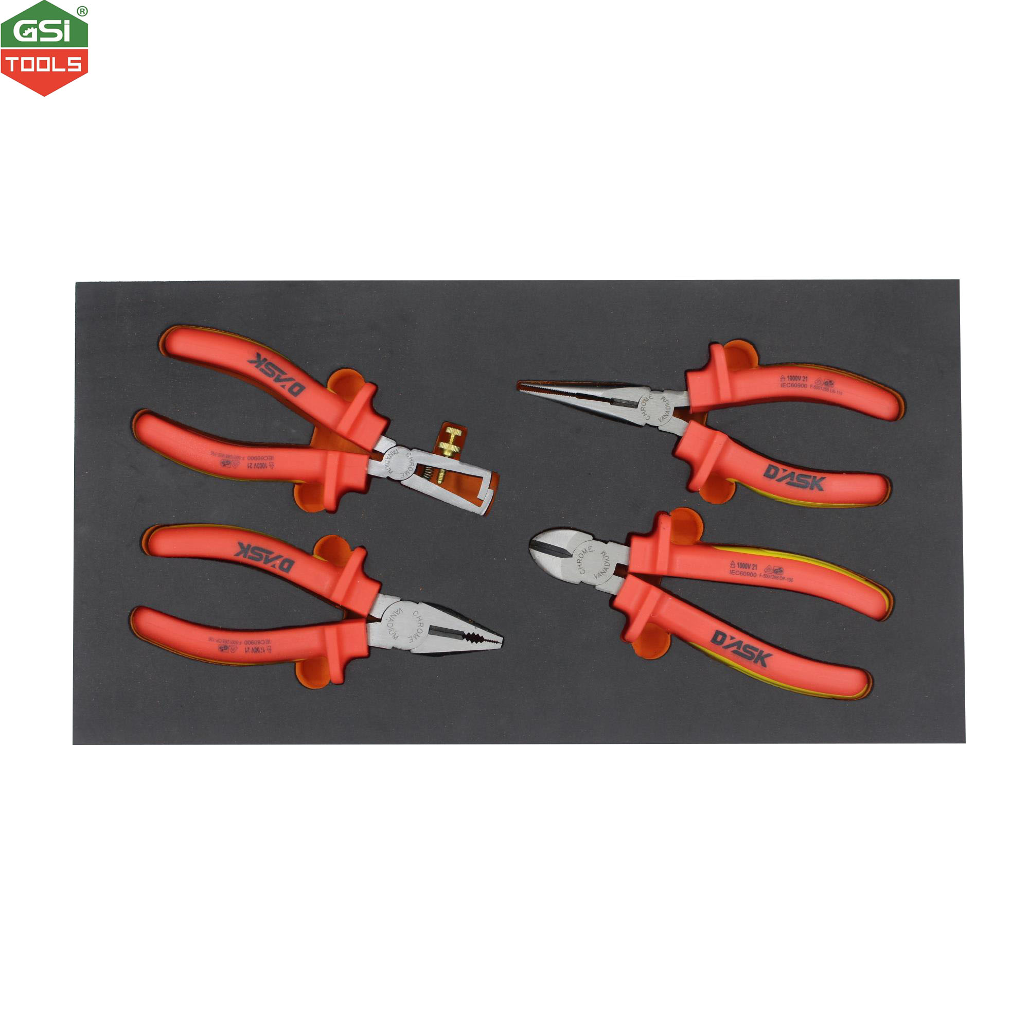 Bộ kìm cách điện VDE 1000V Dask 4 chi tiết